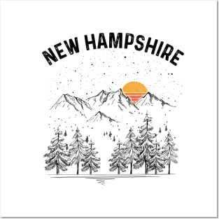 New Hampshire State Vintage Retro Posters and Art